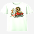 Alive But At What Cost funny graphic t-shirt on white tee