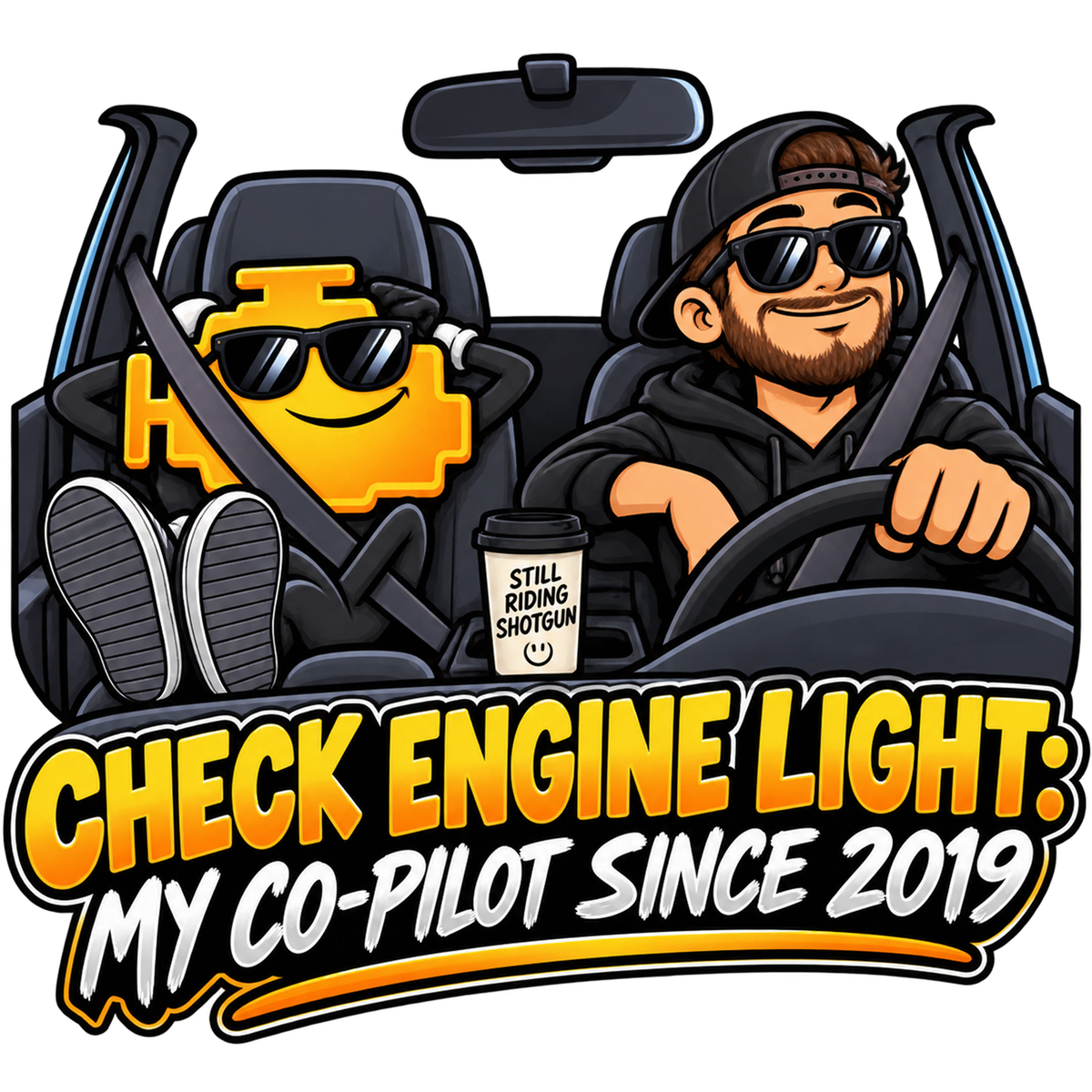 Check Engine Light: My Co-Pilot Since 2019 T-Shirt