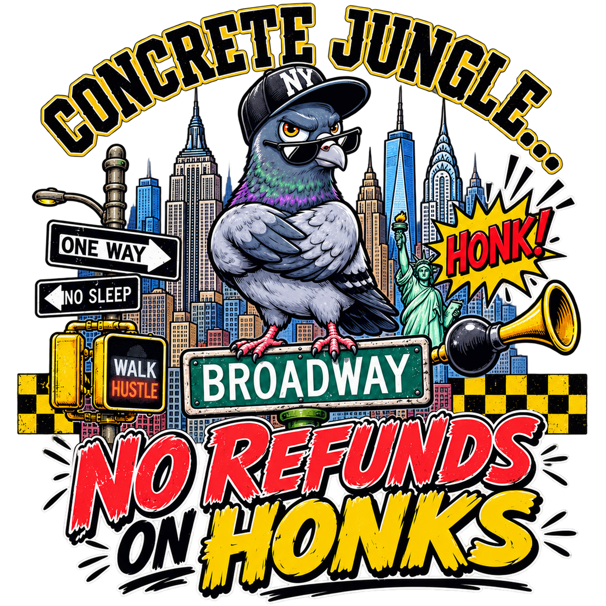 Concrete Jungle... No Refunds on Honks T-Shirt