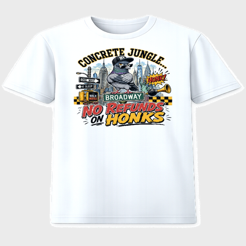 Concrete Jungle No Refunds on Honks NYC funny graphic t-shirt