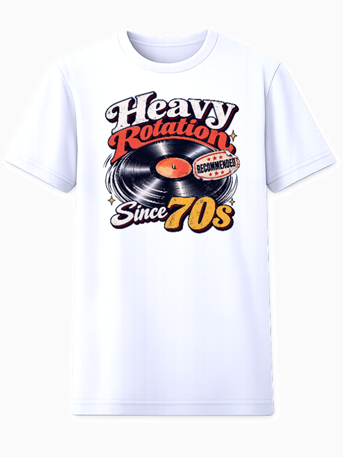 Heavy Rotation Since the 70s vintage vinyl record graphic tee design