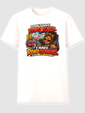 White T-shirt with a driver in traffic and the words I Don't Have Road Rage I Have Road Opinions
