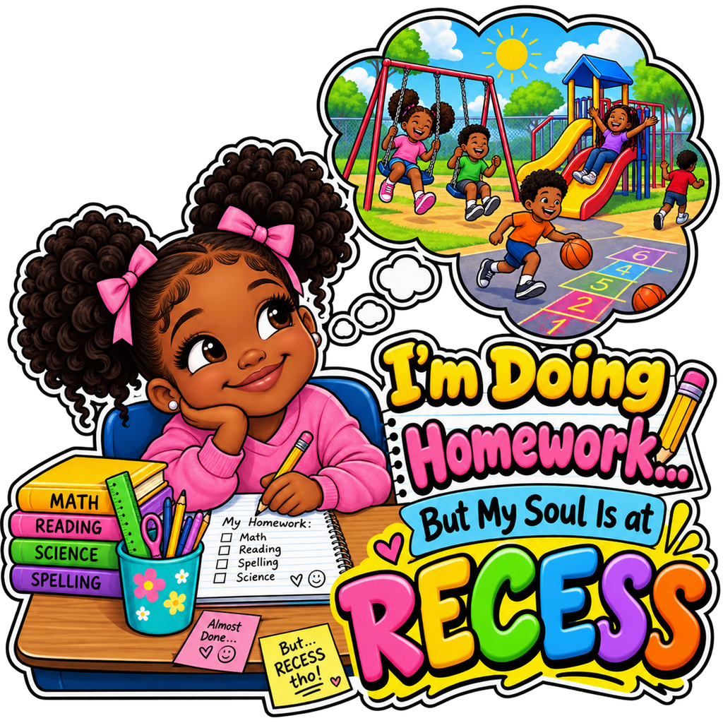 I'm Doing Homework... But My Soul Is at Recess (Girl)