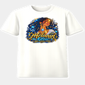 Melanin Glow 100% Natural Energy graphic t-shirt on white tee