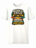 Middle Child Energy white tee mockup