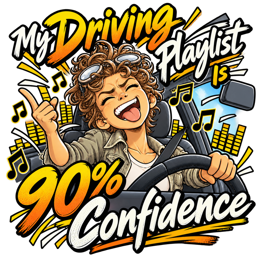 My Driving Playlist Is 90% Confidence T-Shirt