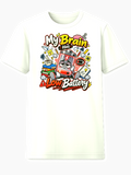 My Brain Has Low Battery kids school humor graphic tee exhausted battery cartoon