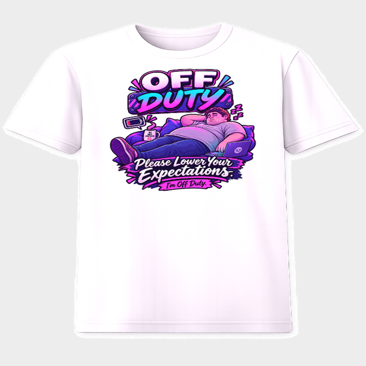 Off Duty Please Lower Your Expectations graphic tee