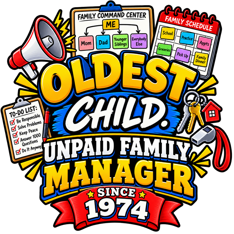 Oldest Child Unpaid Family Manager print graphic