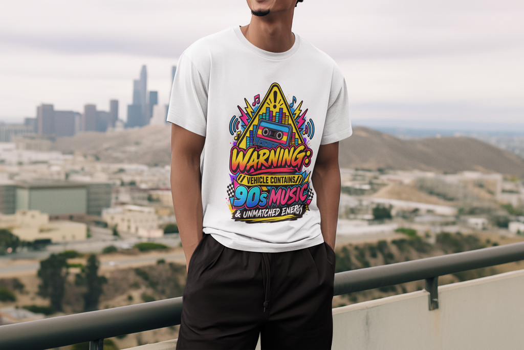 Warning: Vehicle Contains 90s Music & Unmatched Energy T-Shirt