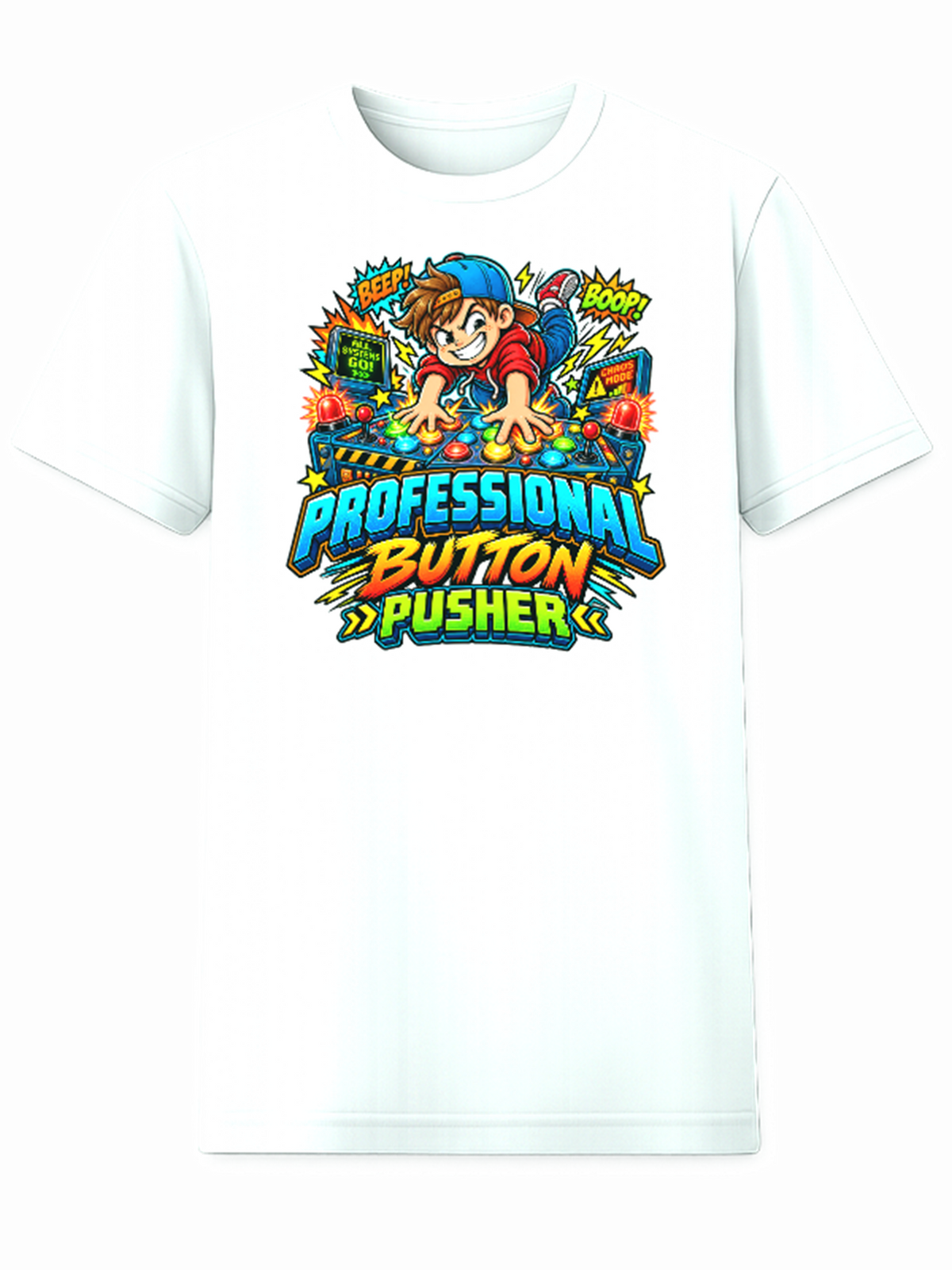 Professional Button Pusher kids gaming graphic tee