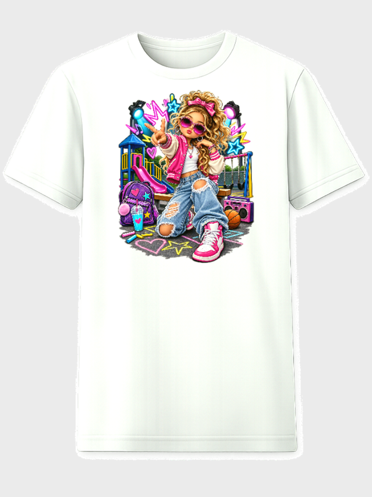 Recess Pop Superstar Pink Edition girls graphic tee