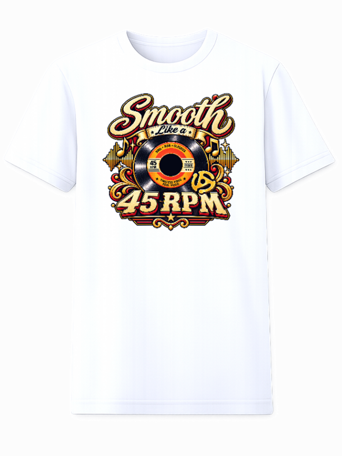 Smooth Like a 45 RPM vintage vinyl record graphic tee design