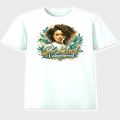 Sun-Kissed and Unbothered graphic t-shirt on white tee