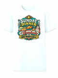 Sunday Dinner at Grandma's white tee mockup