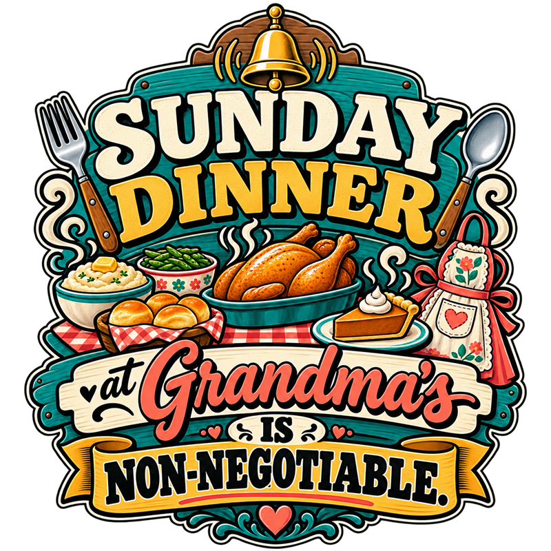 Sunday Dinner at Grandma's print graphic