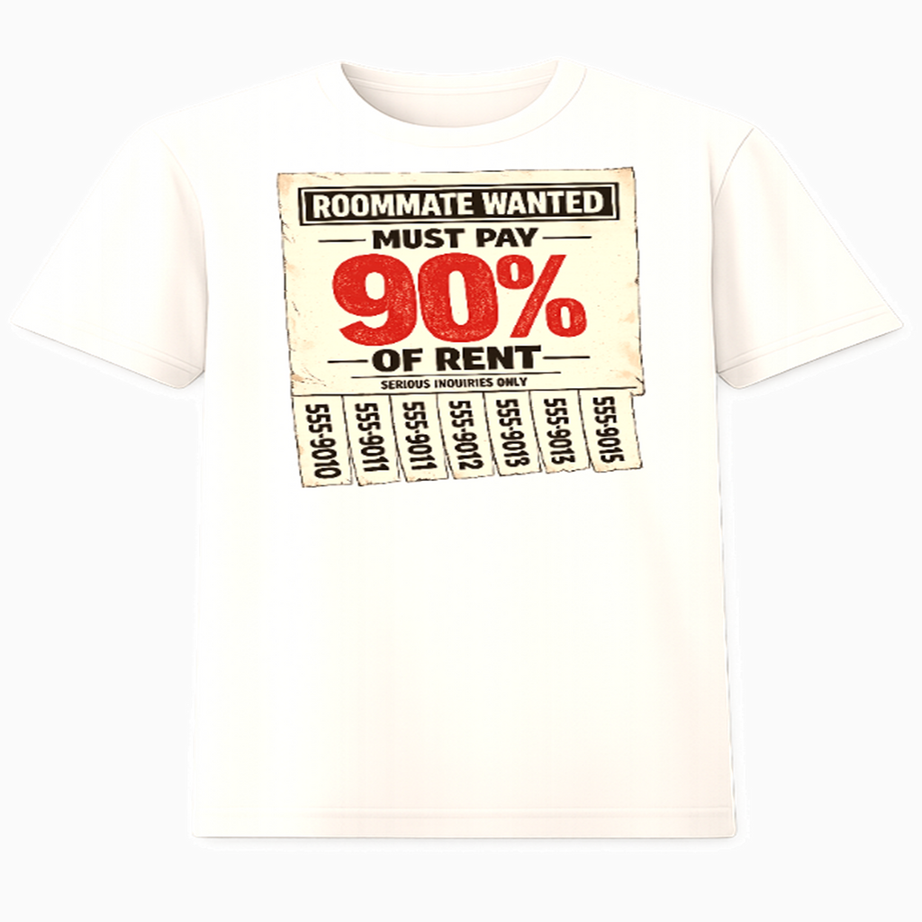 Roommate Wanted – Must Pay 90% of Rent T-Shirt