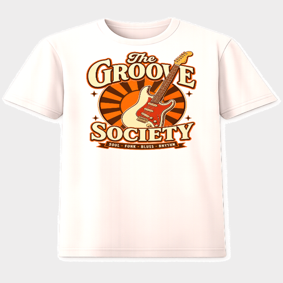 The Groove Society guitar music culture graphic t-shirt