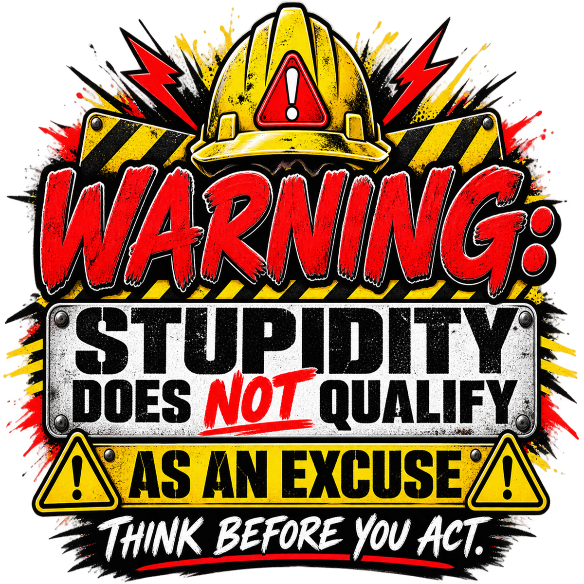 Warning: Stupidity Does Not Qualify as an Excuse T-Shirt